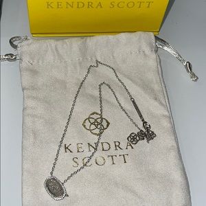 Kendra Scott Elisa Silver Necklace Platinum Drusy
